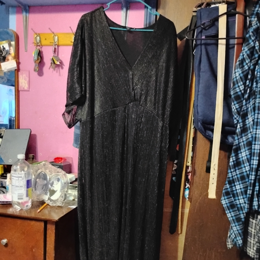 ellos Shimmering Black Long Sleeve Dress Sz.12